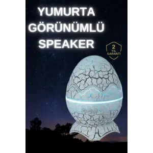 Dinozor Yumurtası Gece Masa Lambası Bluetooth Hoparlör 14 Renk Seçeneği