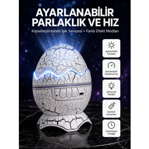 Dinozor Yumurtası Tasarımlı Projektörlü Gece Lambası