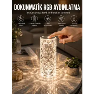 Dokunmatik Kristal Gece Lambası Hediyelik