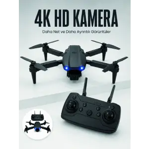 E99 Pro 4K HD Kameralı Katlanabilir Drone APP Kontrollü Uzaktan Kumandalı Mini Drone