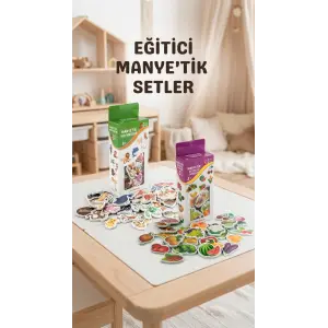 Eğitici Manyetik 30 Parça Hayvan ve 26 Parça Sebze-Meyve Seti