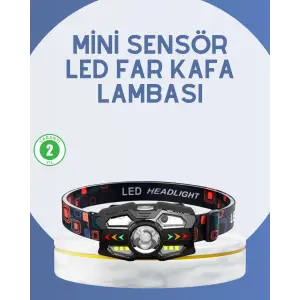El Sensörlü LED Far Suya Dayanıklı Şarjlı Kafa Lambası