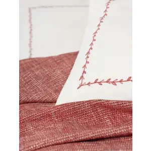 Embrova Şönil Çift Kişilik Yatak Örtüsü/Pike Takımı Loom Bordo