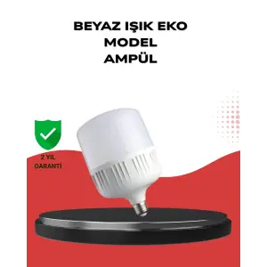 Enerji Tasarruflu Şarjlı LED Ampul 30W Beyaz Işık