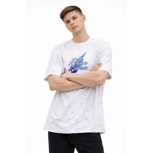 Erkek Asit Yıkamalı Oversize Tişört Bisiklet Yaka Kısa Kol T-shirt - Beyaz