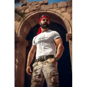 Erkek Kısa Kol Yazlık Tişört Bisiklet Yaka Baskılı Oversize T-Shirt - Beyaz