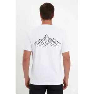 Erkek T-Shirt Nihilist Penguen Baskılı Bisiklet Yaka Kısa kol yazlık Tişört - Beyaz