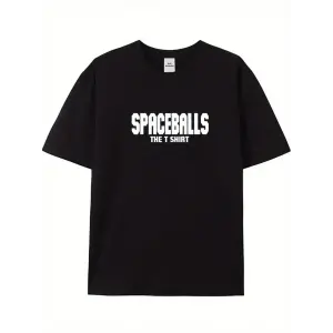 Erkek Baskılı T-Shirt Kısa Kol Bisiklet Yaka Regular Fit Rahat Kalıp Tişört - Siyah