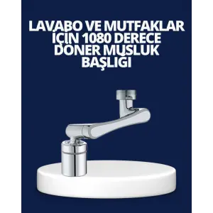 Esnek 1080° Musluk Başlığı 3 Eklemli Hareketli Su Modlu Labo Aparatı
