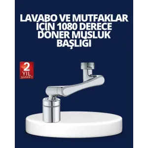 Esnek 1080° Musluk Başlığı 3 Eklemli Hareketli Su Modlu Lavabo Aparatı