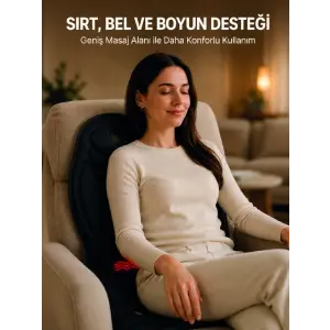 Ev Ofis Araç Uyumlu Isıtmalı Tam Vücut Masaj Minderi