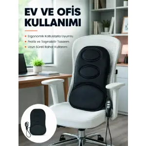 Ev ve Araç İçin Masaj Minderi Modlu Isıtmalı Titreşimli Koltuk Masaj Pedi