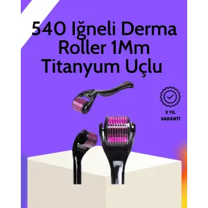 Evde Güvenli Kullanım İçin Titanyum Derma Roller – Siyah Saplı