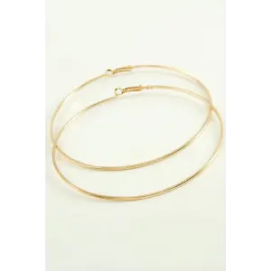 Ezme Çizgili Metal Halka Küpe 8-9-10 cm
