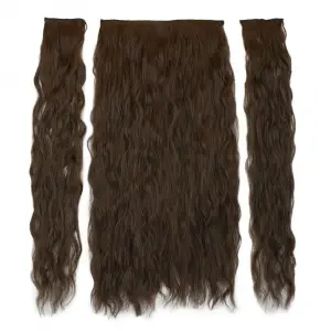 Fiber Sen Kabarık Daalı Yarım Ay + 2 Yan Çıt Çıt / Açık Kahve