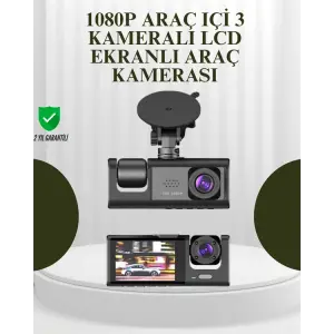 G-Sensörlü 3lü Kayıtlı Araç Kamerası