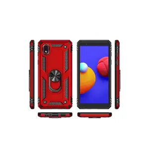 Galaxy A01 Core Kılıf Sofya Yüzüklü  Kapak - Siyah