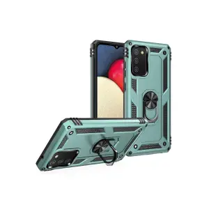 Galaxy A02s Kılıf Sofya Yüzüklü  Kapak - Yeşil