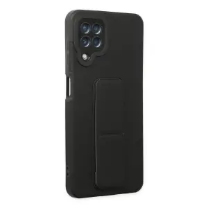 Galaxy A22 Kılıf Mega Standlı  - Siyah
