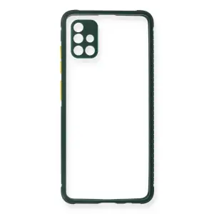 Galaxy A71 Kılıf Miami Şeffaf  - Koyu Yeşil