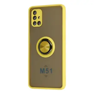 Galaxy M51 Kılıf Montreal Yüzüklü  Kapak - Sarı