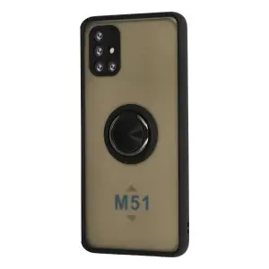 Galaxy M51 Kılıf Montreal Yüzüklü  Kapak - Siyah
