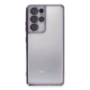 Galaxy S21 Ultra Kılıf  Lensli  - Mor