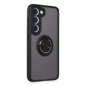 Galaxy S23 Kılıf Montreal Yüzüklü  Kapak - Siyah
