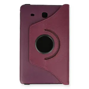 Galaxy T560 Tab E 9.7 Kılıf 360 Tablet Deri Kılıf - Mürdüm