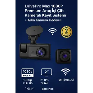Gece Görüşlü 1080p Araç İçi Kamera 3 Kamera Seti LCD Ekranlı G Sensörlü Geniş Açılı