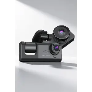 Gece Görüşlü 3 Kameralı Araç İçi Kamera Geri Görüş Destekli Dashcam
