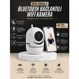 Gece Görüşlü Bebek Kamerası  Telefondan Canlı Takip Özellikli