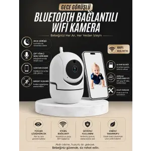 Gece Görüşlü Bebek Kamerası  Telefondan Canlı Takip Özellikli