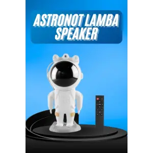Gece Lambası Astronot Bluetooth Hoparlörlü Galaksi Işık Projektörü