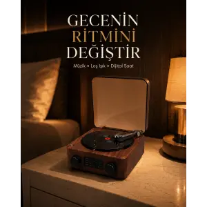 Gece Lambası Bluetooth Hoparlör Dijital Saat Çok Fonksiyonlu Su Dalgası Işıklı