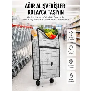 Geniş Hacimli Tekerlekli Pazar Çantası Dayanıklı ve Ergonomik
