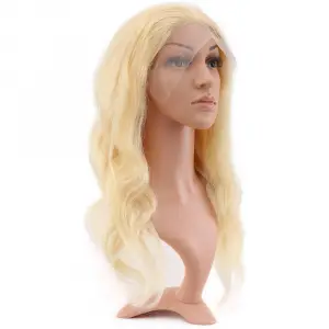 Gerçek Front Lace Daalı Platin Tül Peruk / 55/60cm