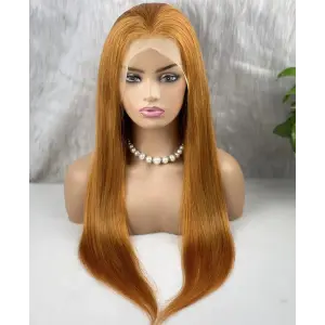 Gerçek Front Lace Tül Peruk / Düz / Bakır 70/75cm