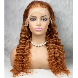 Gerçek Front Lace Tül Peruk / Yoğun Daalı / Bakır 70/75cm