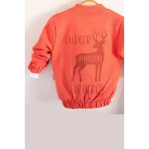 Geyik Desenli Hırkalı 3lü Erkek Bebek Takım