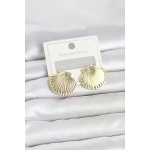 Gold Renk Pirinç Deniz Kabuğu Model Kadın Küpe