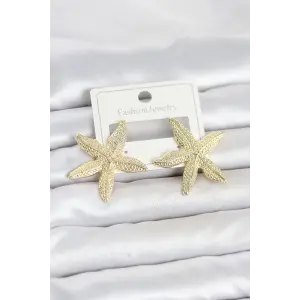 Gold Renk Pirinç Deniz Yıldızı Model Kadın Küpe