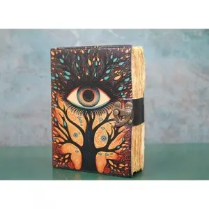 Göz Tasarımlı Deri Defter