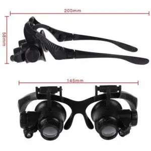 Gözlük Modeli 10x 15x 20x 25x Lens,2led Işıklı,büyüteç