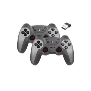 Gri bluetooth bağlantılı kablosuz gamepad 2 adet PC uyumlu garantisiz - Elektronik