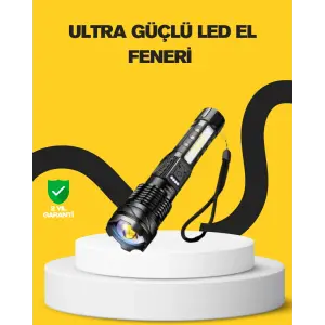 Güçlü LED El Feneri Şarj Edilebilir Çok Modlu