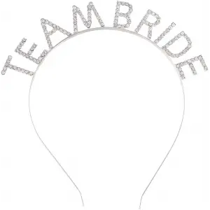 Gümüş Kaplama Kristal Taşlı Team Bride Taç 16x17 cm