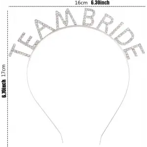 Gümüş Kaplama Kristal Taşlı Team Bride Taç 16x17 cm