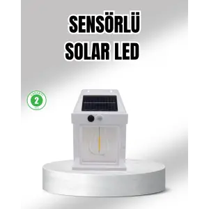 Güneş Enerjili Dış Mekan Sensörlü Duvar Lambası IP65 Su Geçirmez
