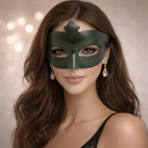 Haki Yeşil Gizemli Masquerade Maskesi Bx40